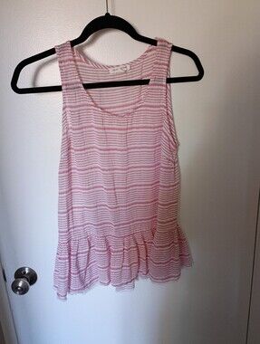 Sweet Pink And White Simishear Blouse